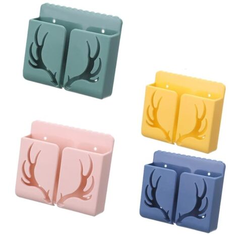 Fernbedienungshalter Selbstklebend - Aufbewahrungsbox Mit 4 Haken Weiß