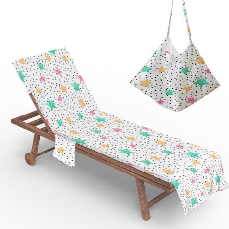 SonnenliegeStrandtuch mit Taschen (A), gepunkteter Aufdruck, Sommer