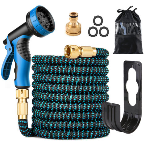 Honseadek Flexibler Gartenschlauch 5m - Einziehbar Mit Sprühkopf Grün