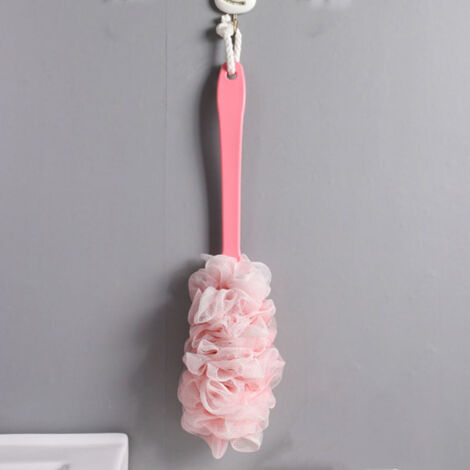 Badebürste Mit Langem Griff – 43 Cm, Weiches Netz, Hautfreundlich, Inkl. Aufhängung (Pink)