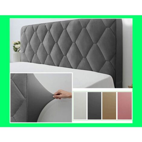 Universeller Bett-Kopfteilbezug - Elastischer Samtbezug 220cm Grau