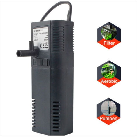 Aquariumfilter 210 GPH – Für Süß- & Meerwasser, Mit Doppelschwamm, Sauerstoffanreicherung & Wellenbildung