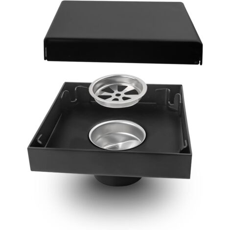 Edelstahl Bodenablauf Quadrat - Type 2 Mit Abnehmbarem Sieb Für Bad & Balkon