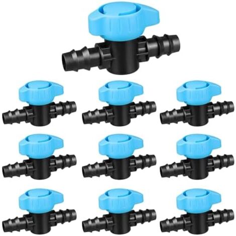 Produktbild von 10x 1/4" Absperrventil Für Tropfbewässerung – Push-to-Fit, 360° Drehbar, Leckagefrei, Für Gärten & Hydrokultur
