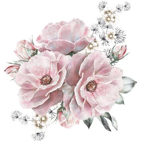 SUPERDANT Lila Hibiskus Wandaufkleber – 2 Bögen, Vintage-Blumen, Abziehbar & Wiederbeklebbar