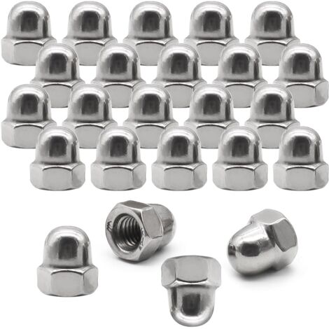 CSPARKV 20 Stück Hutmuttern, M10 Sechskant-Hutmuttern DIN 1587 Hohe ...