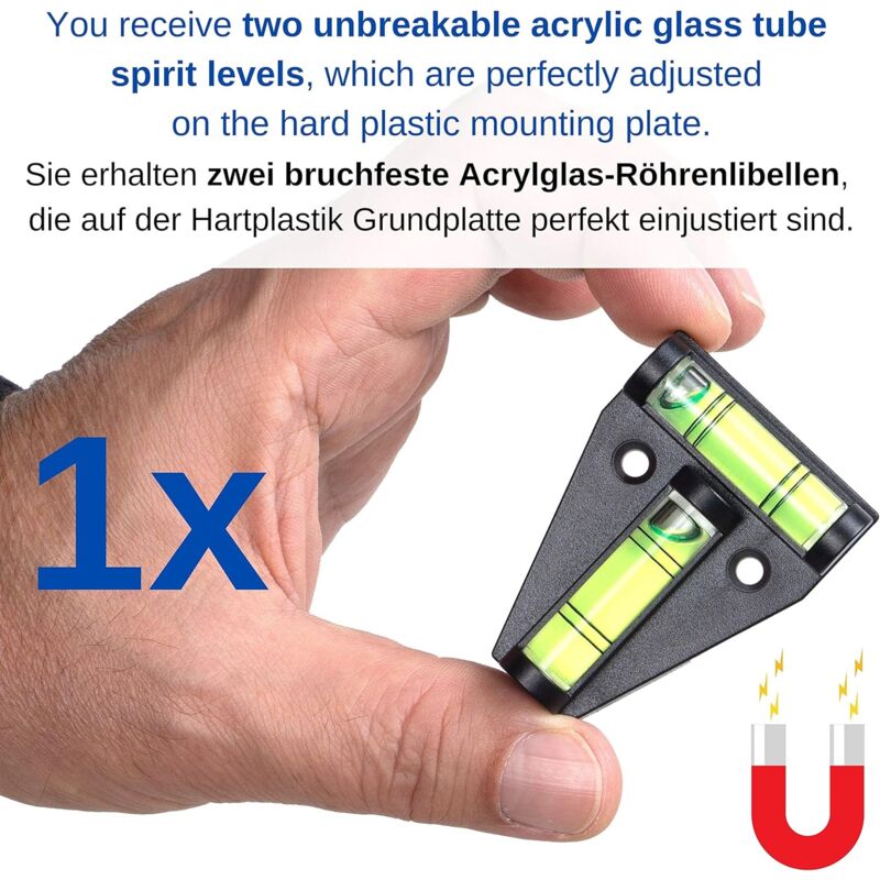 Smart Outdoors 2-Way Glass Spirit Level With MM & CM Scale – Perfect For DIY, Caravan, Motorhome Levelling