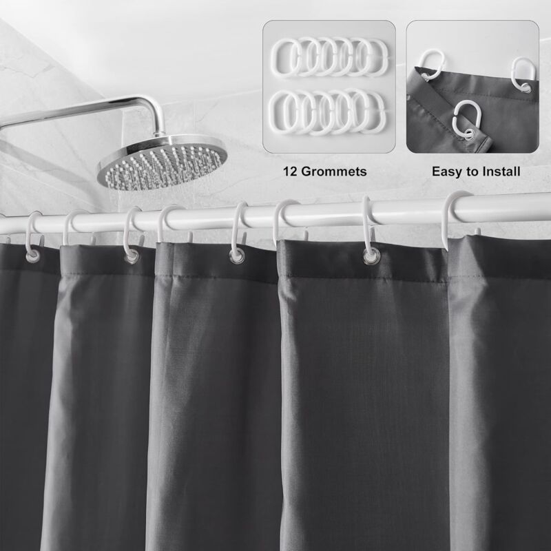 Zenna Home Striped Waterproof Shower Curtain - 70 X 72 Inches, Fabric With Magnets - View #3