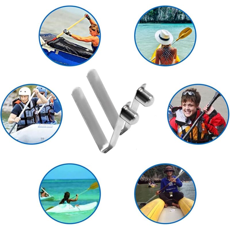 6 Clip A Bottone In Acciaio Inox 8mm Perfeclan - Per Pagaie Kayak, Tende O Tubi Telescopici - Foto 3