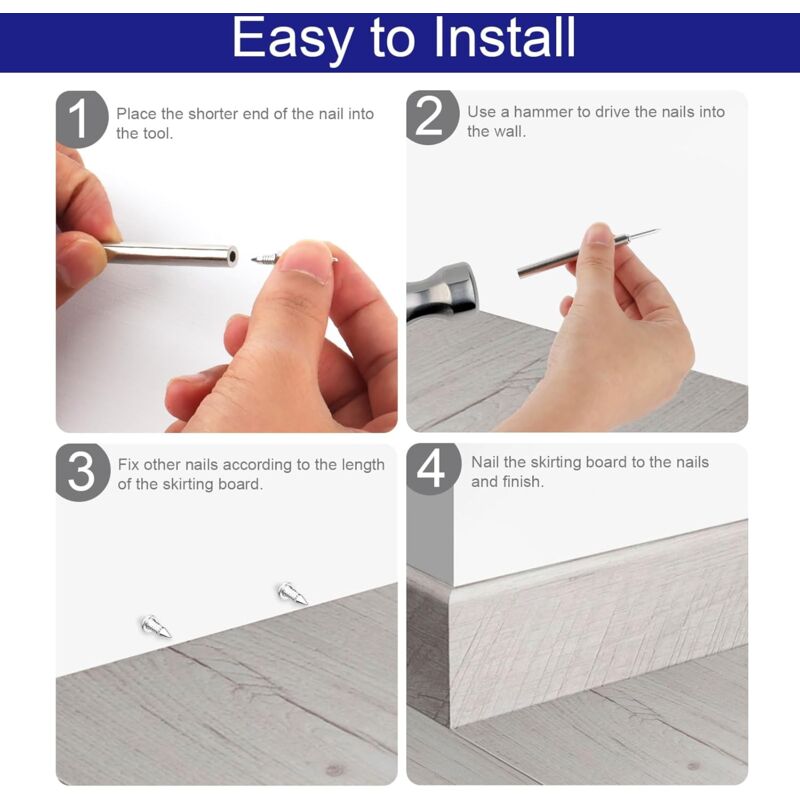 300-Pack Double Headed Skirting Nails With 3 Sleeve Tool