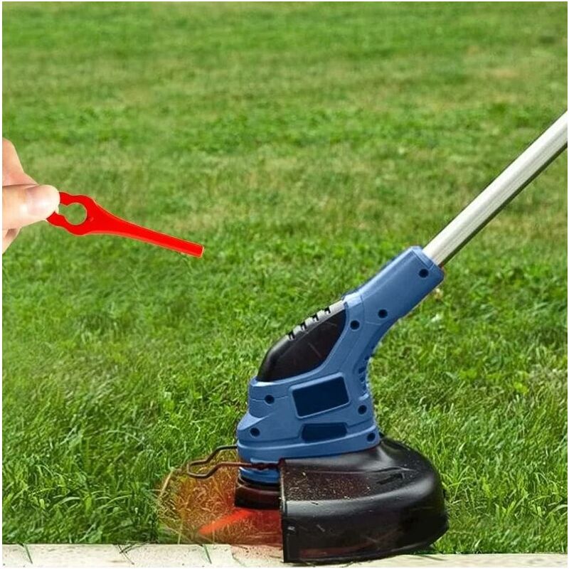 CSPARKV Pack of 100 Replacement Plastic Blades for Florabest LIDL Grass Trimmer Length 83mm Pack of 100