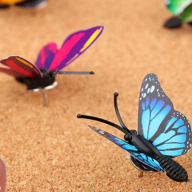 Butterfly Thumb Tacks 30 Pack – Colorful Decorative Push Pins For Cork Boards, Photo Walls, Bulletin Boards (1.57 Inch) - View #3