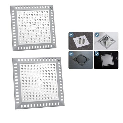 Shower Hair Catcher 12.3 x 12.3 cm Silver Stainless Steel Square Kitchen Sink Strainer Anti-Clog Sink Grid for Bathroom Shower, for Bathroom and Kitchen (1/5)