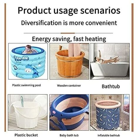 2500W Portable Electric Immersion Water Heater for Bucket Tub