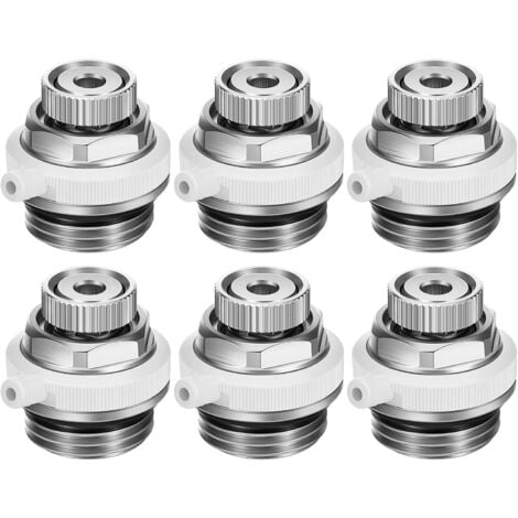(6 Pcs)Automatic Radiator Bleeder Valve 1/2 Inch Radiator Vent Air Release Valve Brass Auto Cut Off Vent Radiator Valve Automatic Bleeder