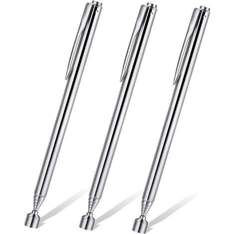 3Pcs Magnetic Telescopic Tools,Pick Up Magnet,Portable Extendable Magnetic Telescopic Rod,Magnetic Pick Up Extension Rod,Telescopic Rods with Pocket Clip