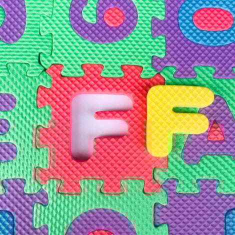 (12 x 12 cm) Baby Foam Puzzle Mat, 36 Pieces, Children's Play Mat, Non-Slip EVA, Non-Toxic, with Letters and Numbers, CE Certified, Multicolor