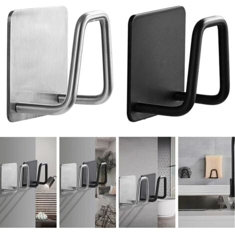 Sink Organizer Kitchen Sponge Holder Self Adhesive Sink Sponges Drying Rack Drainer 304 Stainless Steel Storage Holder Kitchen Sink Accessories GrooFoo