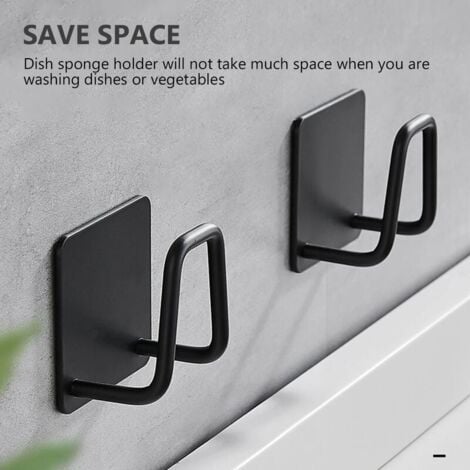 Sink Organizer Kitchen Sponge Holder Self Adhesive Sink Sponges Drying Rack Drainer 304 Stainless Steel Storage Holder Kitchen Sink Accessories GrooFoo