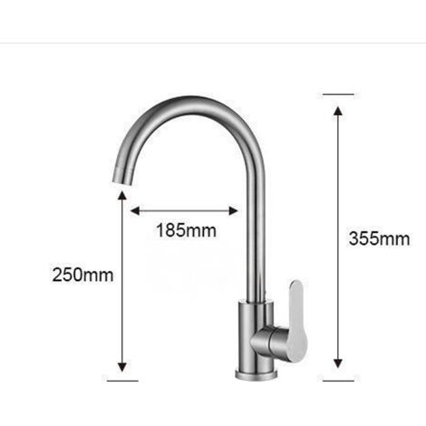 ColdStart Kitchen Faucet, Single Handle Hot and Cold Mixer Tap, 360° Rotation, High Water Outlet, Stainless Steel
