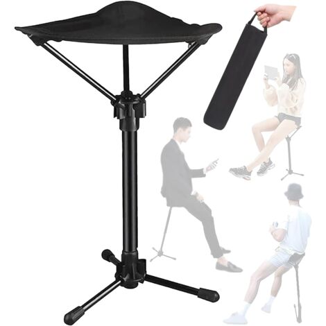 CSPARKV Portable Telescopic Folding Stool, Three-Speed Adjustable