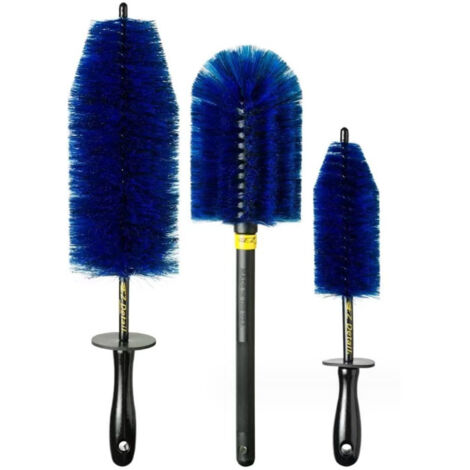 Set of 3 wheel cleaning brushes, engine compartment cleaning brushes, car brushes, tire cleaning brushes, detailing brushes, car cleaning brushes
