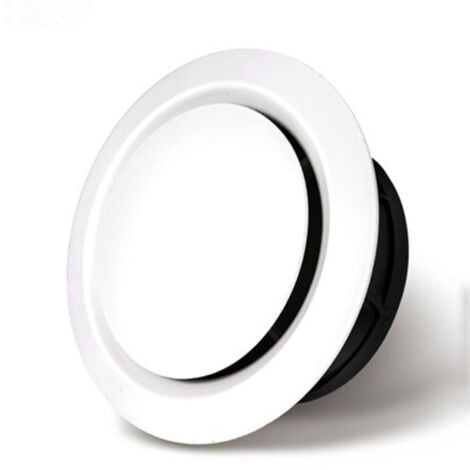 Air extraction and insufflation mouth 100, 3 claws with seal - Adjustable round plastic ventilation grille - Fan ventilation