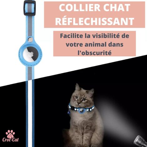 Cat Collar, Accessory Compatible with Apple, Collar with Anti-Strangulation Safety Buckle for Kitten, Cats and Small Dogs, GPS Cat Airtag Not Included