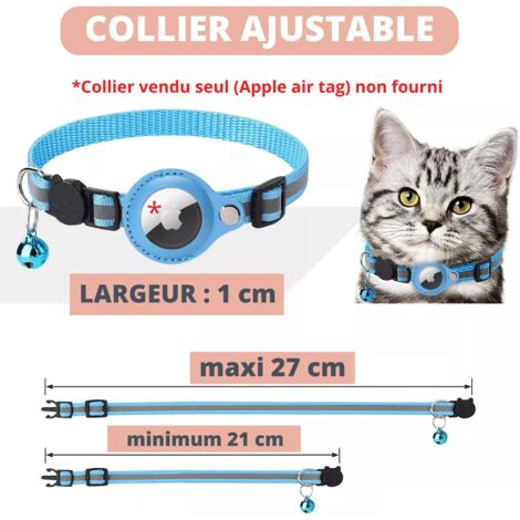 Cat Collar, Accessory Compatible with Apple, Collar with Anti-Strangulation Safety Buckle for Kitten, Cats and Small Dogs, GPS Cat Airtag Not Included