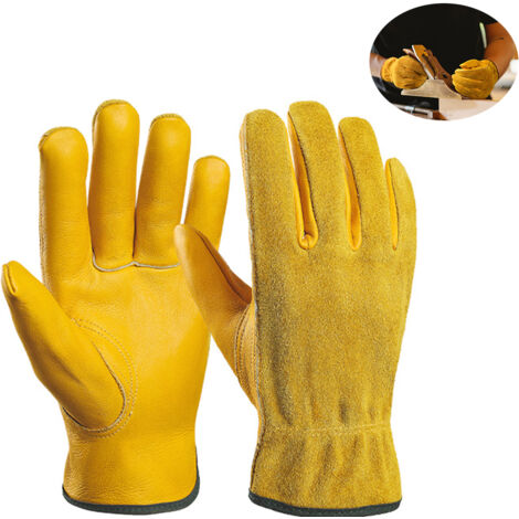 Thorn Proof Leather Work Gloves (XL) for Gardening, Yard Construction and Heavy Duty Construction for Men and Women, Breathable and Flexible Construction (1/4)