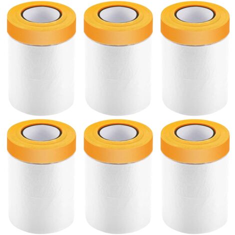 Paint Protection Sheet, 6PCS Paint Protection Sheet, Plastic Paint Protection Sheet, Floor Paint Protection Sheet, Masking Film with Tape Suitable for Furniture Dustproof Protection (1/5)