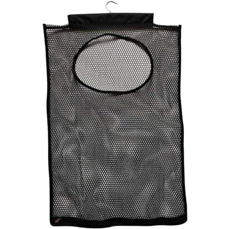 Hanging Laundry Basket, Foldable Hanging Storage Basket, Mesh Breathable Laundry Basket, Dirty Clothes Basket (Black) (1/5)
