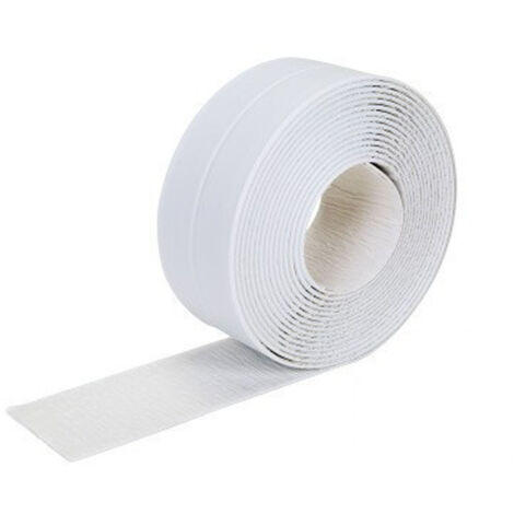 Waterproof Caulk Strip, Self Adhesive Anti-Mold Sealing Strip for Kitchen, Bathroom, Tub, Shower, Floor, Wall, Edge Protector 3.2m x 2.2cm (White) (1/5)