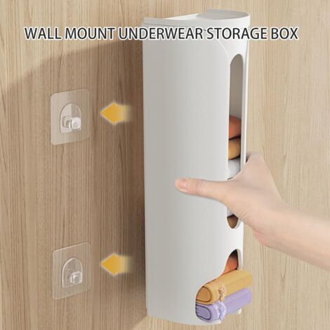 3pcs Wall Mounted Storage Box Socks Panties Underwear Storage Organizer Multifunctional Punch-Free Underwear Storage Box for Storing Panties, Lingerie,