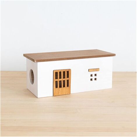 Cable Organizer Box Cable Storage Box Wooden Hidden Cable Protector Creative TV Computer Cable and Power Strip Storage Box Home Office Line Management Cable Management Box