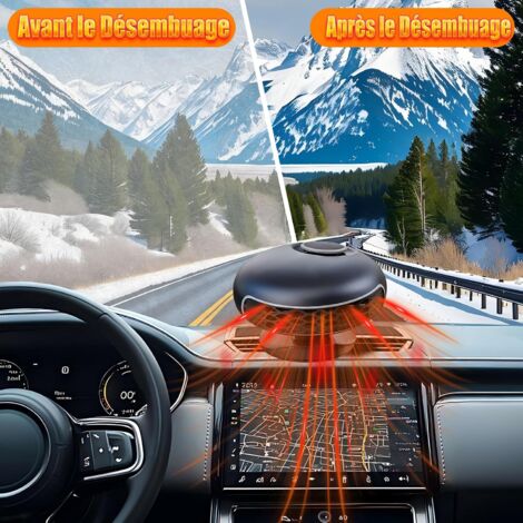 CSPARKV 12V Car Heater, Fast Heating Defroster Fan, Cigarette Lighter Power Supply, Overheat Protection, Defogger for Cars, SUVs, Taxis, Pickup (Black)