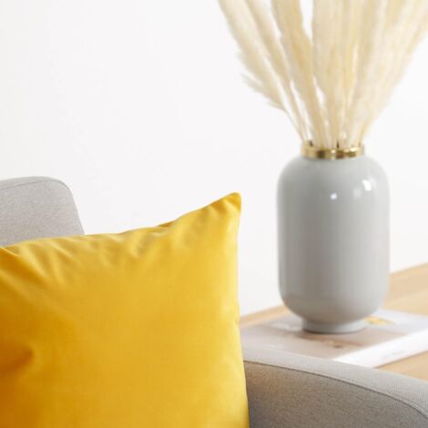 Yellow Set of Velvet Cushion Covers 45x45 Soft Velvet