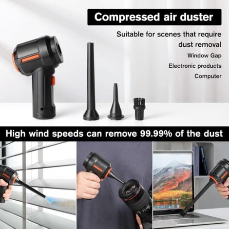 Mini Electric Air Blower: Portable Handheld Cordless Vacuum Cleaner Duster and PC Vacuum Cleaner, Car Duster, Offices, Car Interiors