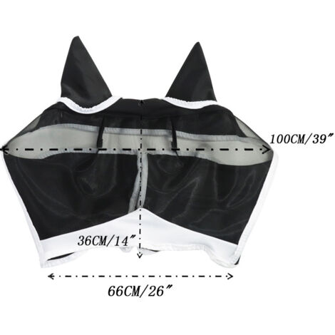 Anti Fly Mask Size S for Horses - UV Protection - Anti Mosquito Mask for Horses - With Ears - Breathable