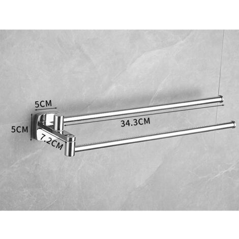 Chrome Stainless Steel Swivel Towel Rack with 2 Swivel Bars