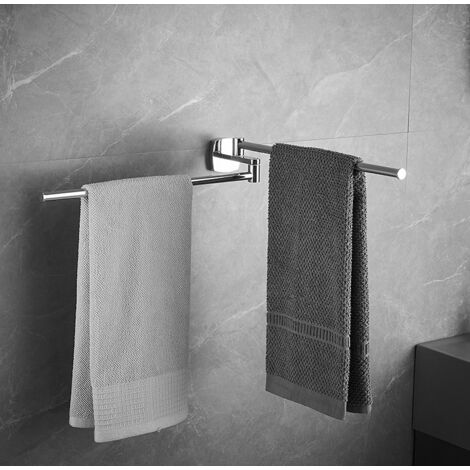 Chrome Stainless Steel Swivel Towel Rack with 2 Swivel Bars