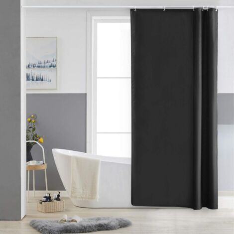 Shower Curtain,Black(80x180cm),Anti Mold,Small,Polyester Fabric,Waterproof,Machine Washable Bath Curtains (1/5)