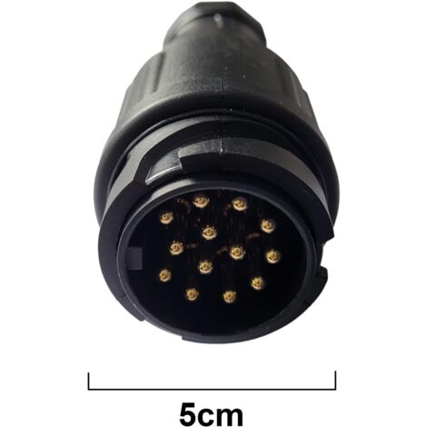13 Pin Trailer Plug – European Style, Heavy Duty Brass Pins, Plug & Play – Fits Tow Bars & Trailers