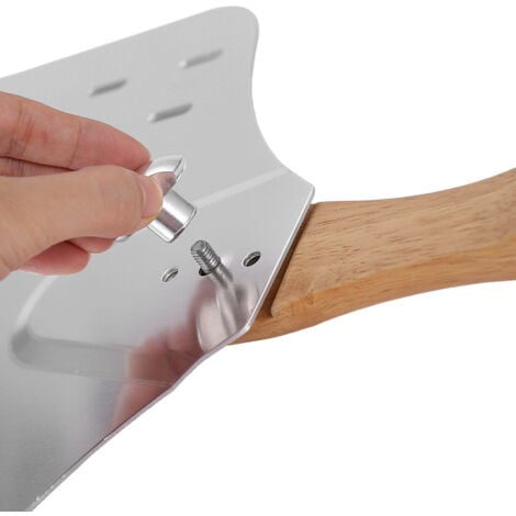 （60.5x30.3x1.6cm）Perforated Pizza Peel, Stainless Steel Pizza Peel, Pizza Peel with Removable Handle, Durable and Lightweight