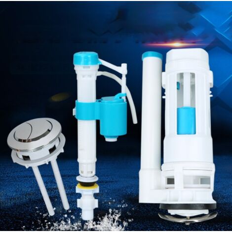CSPARKV 18cm - 3 Piece Set - Flush Mechanism for Concealed Cistern - Suitable for Close-Fitting Toilets