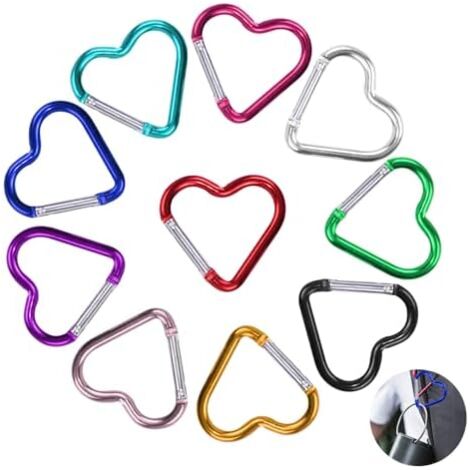 Aormos 12PCS Black Carabiner Clips, 2.3" Small Carabiner Clip Aluminum D Ring - View #3