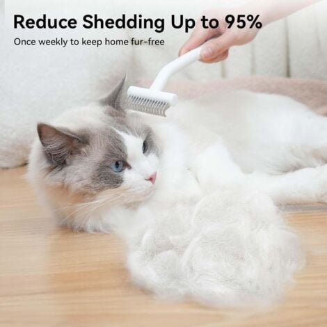 Pet Fur Grooming Rake Stainless Steel Cleaning Brush Comb Dematting Tool For Dogs Rabbitsdouble Row