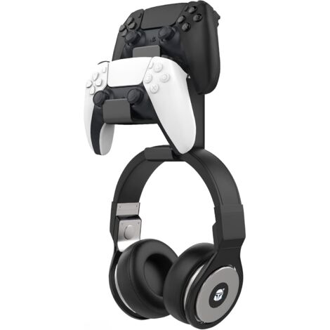 No-Drill Controller & Headphone Wall Mount – Fits Xbox, PS3, PS4, Nintendo, Universal Gaming Gear