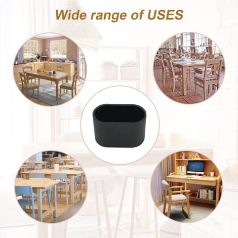 CSPARKV 28Pcs Chair Leg Caps Rectangular Chair Tip Oval Chair Leg Protector Table Chair Leg Pad Silicone Rubber Chair Covers