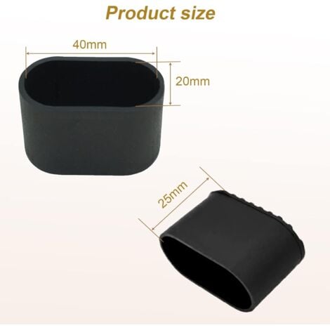 CSPARKV 28Pcs Chair Leg Caps Rectangular Chair Tip Oval Chair Leg Protector Table Chair Leg Pad Silicone Rubber Chair Covers